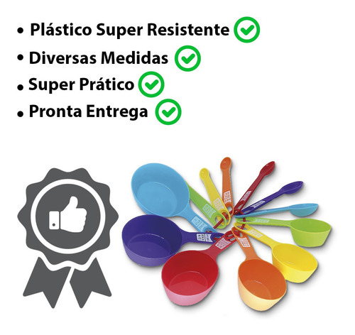 Imagem 4 de 6 de Medidor - 12pcs - Diversos Alimentos Receita Ud499 123 Util