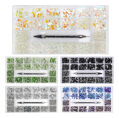 4400 Piezas Cristales Uñas Decoracions Kit Tornasol Nail Art