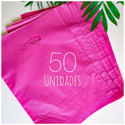 50 Sacolas Plástica Premium Boca De Palhaço 20x30 Cor Pink