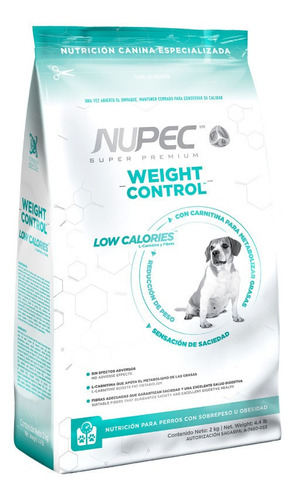 Alimento Nupec Weight Control Adulto Todos Los Tamaños 2 Kg