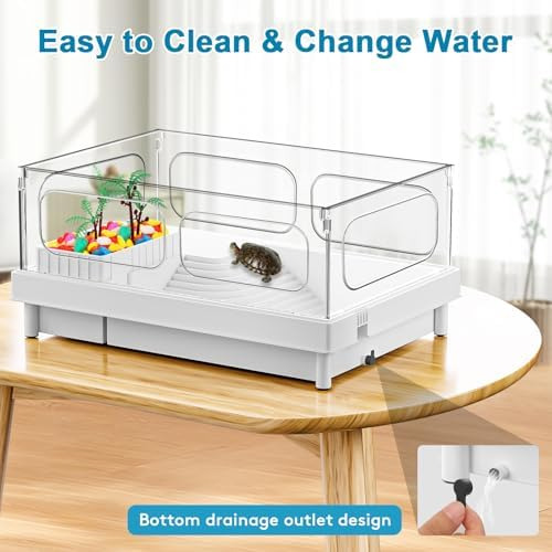 Turtle Tank, Small Turtle Tank Kit, Turtle Aquarium With Fil