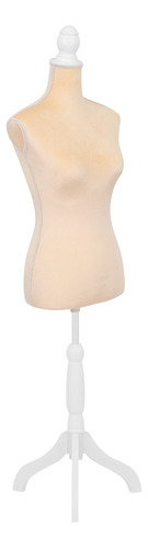 Maniqui Torso Femenino Costura Modelo Sastre Base Ajustable Color Beige