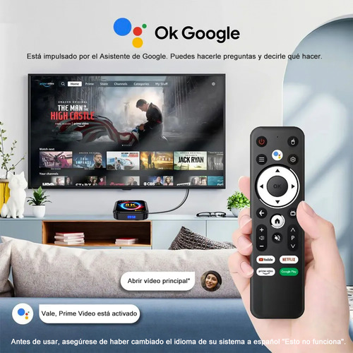 Sjrohe Internet Streaming Tv Strick Android 13.0 4+32gb 8k Tv Box 4k Con Google Assistant Full Hd Tv Android Tv Game Box Tv Stick Para Google Store Magis Netflix Usb Bluetooth Cable Hdmi
