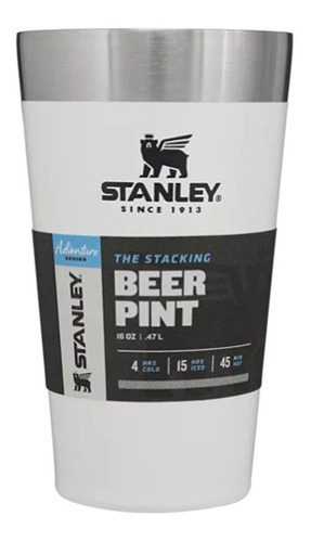 Copo Térmico De Cerveja Stanley Sem Tampa Branca 0.473l