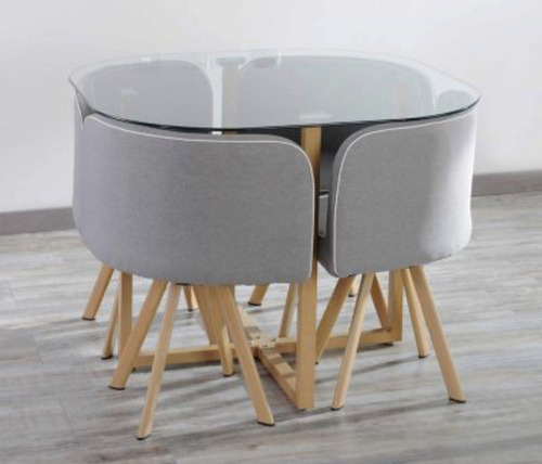 Juego De Comedor Auxiliar X4 Ciudades Puestos Minimalista