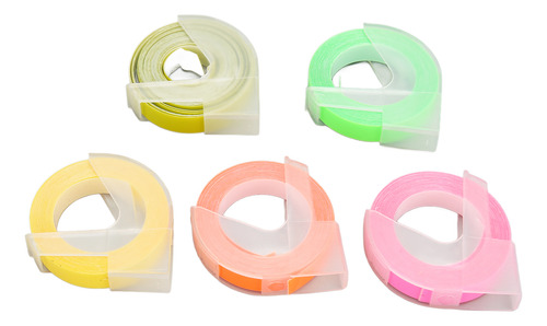 Cintas De Etiquetas En Relieve 3d, 5 Piezas, Cinta Autoadhes