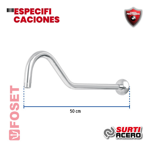 Brazo De 50 Cm Y Chapetón Tipo Gancho Pa