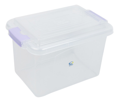 Caja Mediana 9.5l Hermetica Con Traba Violeta Crom