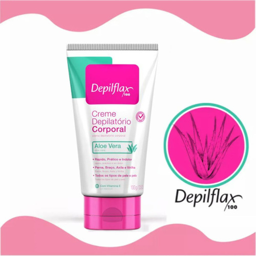 Kit Depilflax Creme Depilatório Aloe Vera Facial E Corporal