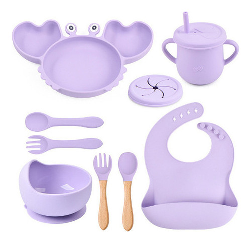 Kit De Alimentación For Bebés Plato Infantil Con Ventosa Y