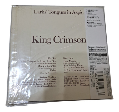 King Crimson Larks Tongues In Aspic Mini Lp Japón Reedición