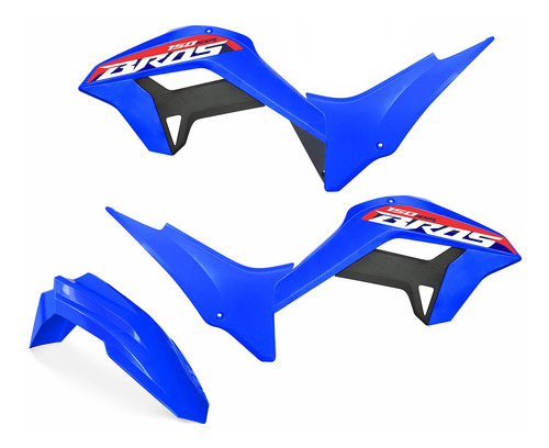 Kit Plástico Biker Reestyle C/ Adesivos Nxr Bros 150 Azul