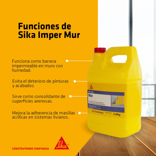 Sika Imper Mur Impermeabilizante Muros Galon Sellado Tienda