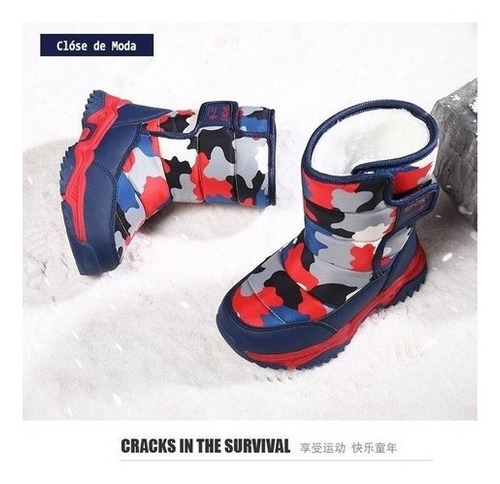Botas De Nieve Para Niños Zapatos Cálidos De Lana De Camuf