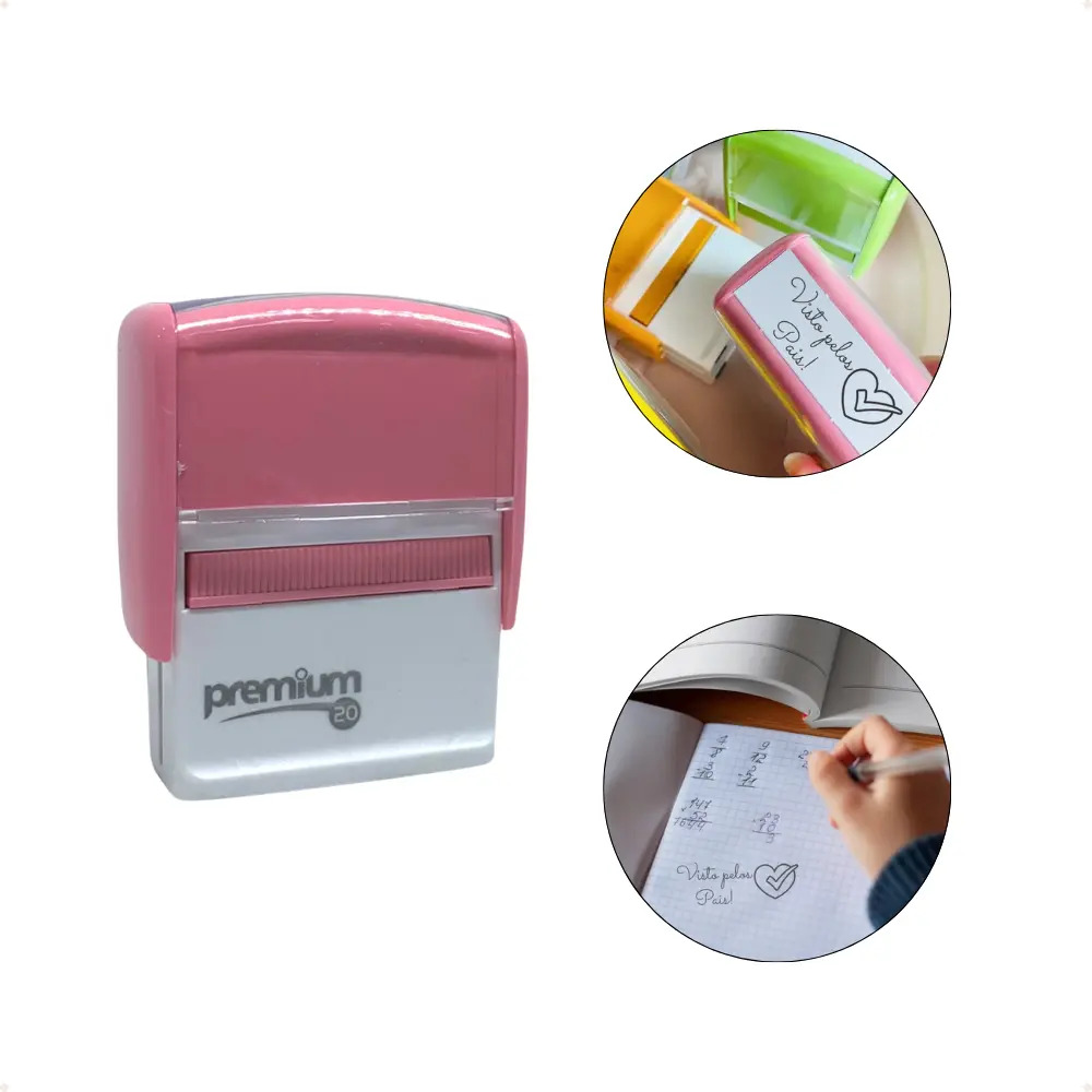 Carimbo Automático Visto Pela Mamãe Personalizado - Premium Tinta Preto