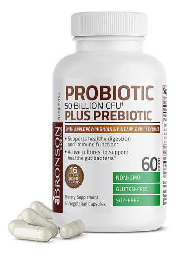 16 Cepas Probioticos + Prebioticos Polifenoles Inulin X60