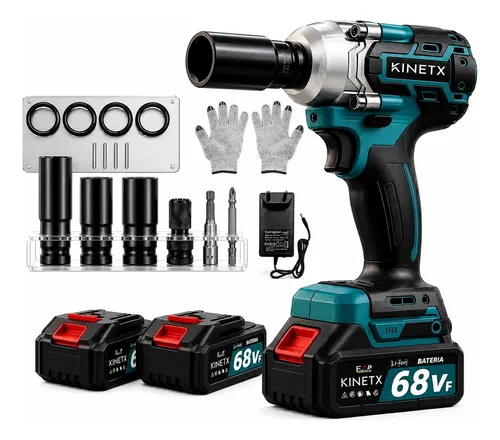 Chave Impacto Kinetx Brushless 21v + 2 Bat. Kit Completo