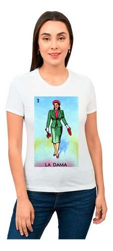 Playera Loteria 15 Septiembre Diseño 03 La Dama Beloma