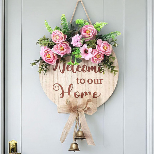 Corona Decorativa Para Puerta, Corona De Primavera, Señal