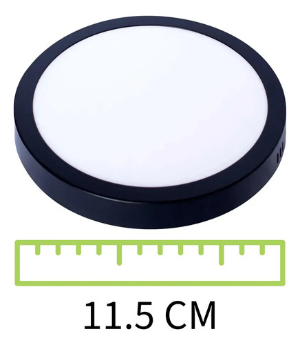 Lampara De Sobreponer Litelux 6w Luz Cálida 11cm Negro
