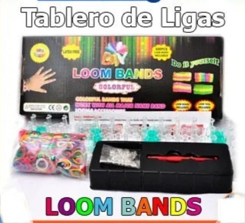 Imagen 2 de 3 de Kit 600 Ligas 10 Ganchos Tejedor Aguja Brazaletes Pulseras