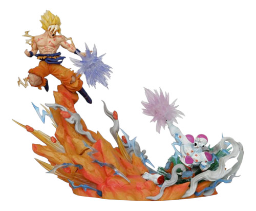 Figura Goku Vs Freezer 20x26cm Con Luz Dragon Ball Z Dbz