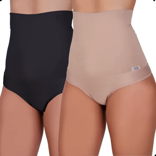 Cinta Modeladora Kit Com 2 Cintas Zero Barriga Fri Intimas Calcinha Cós Alto Conforto Redutora Feminina