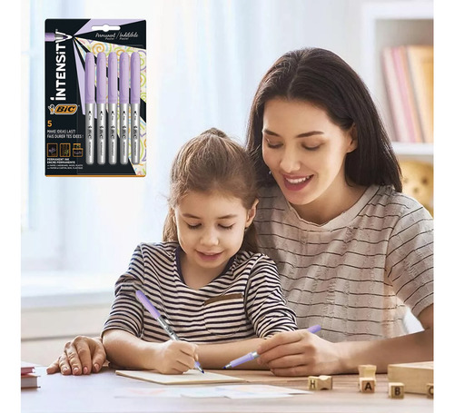 5 Plumon Marcador Permanente Tipo Sharpie Morado Violeta