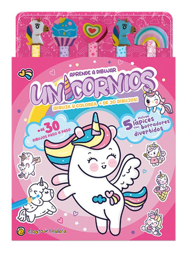 Lápices Y Borradores De Colores - Unicornios, De El Gato De Hojalata. Serie Lápices Y Borradores De Colores, Vol. 1.0. Editorial Gato De Hojalata, Tapa Blanda, Edición 1.0 En Español, 2023