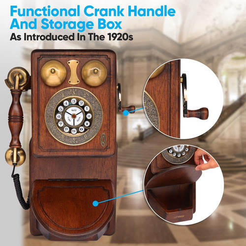 Telefone Com Fio Pyle Vintage Classic Com Design Retrô Para