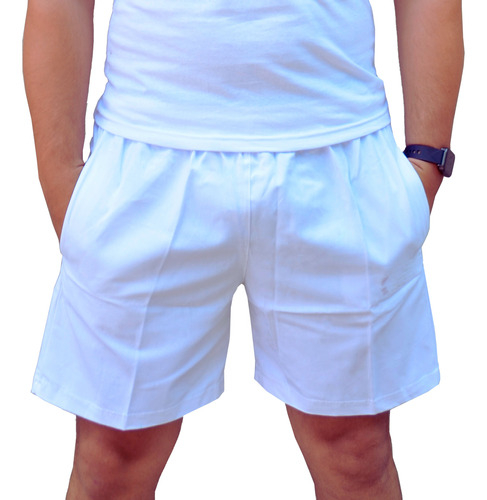 Pantalon Corto De Gabardina Blanco