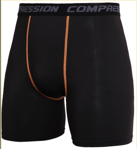 Calzas Corta De Compresion  Numero 15.negro Costuras Naranja