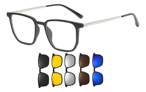 Lentes Rectangular Con Micas Adaptables  Clip On 