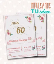 Comprar Tarjeta Cumple 60 - Invitación Cumple 60 Para Imprimir