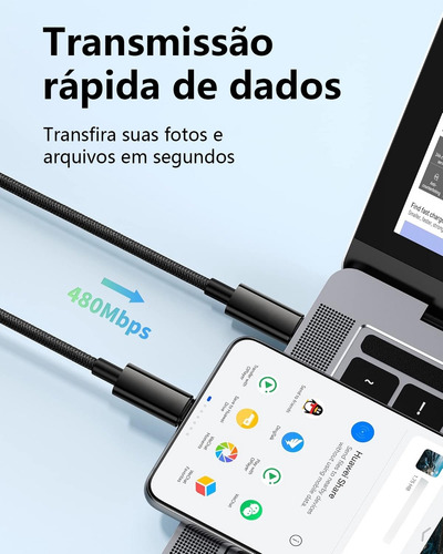 Cabo Carregador 240w Tipo-c Rápido Para iPhone/samsung 1m