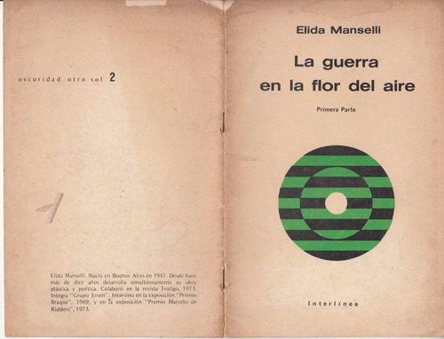 1973 Poesia Elida Manselli Con Dedicatoria Argentina Guerra