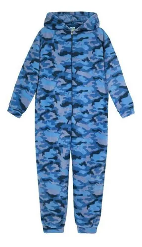 Pijama Niño Polar C/gorro Camuflaje Azul H2o Wear