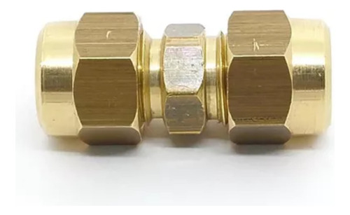 Kit 2 União Niple Latão 1/2 Sae Tubo Cobre C/ Porcas