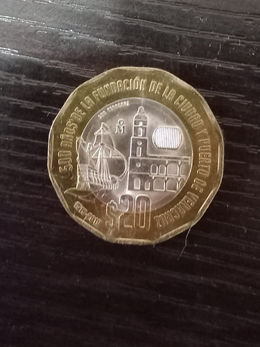 Moneda De 20 En Conmemoración De Los 500 Años De Veracruz