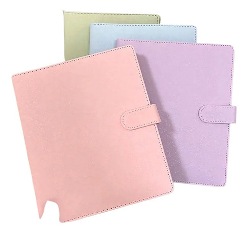 Binder Carpeta Coreana A5 Pu Piel Glitter Macaron Photocards