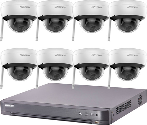 Kit Seguridad Ip Hikvision Dvr 16 Ch + 8 Camaras Wifi 2mp