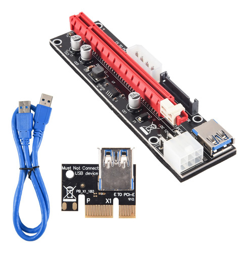 Tarjeta Elevadora Pci-e De Alimentación 3 En 1 Ver103c, Led,