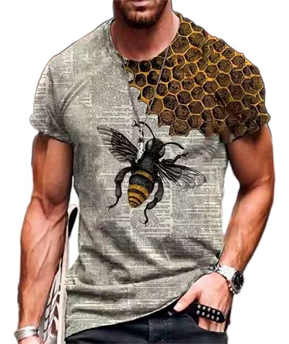 Camiseta Básica Caballero Abeja Frente Y Espalda