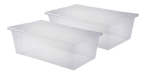 Set 2 Cajas Organizadoras 6 Litros Plastico Transparente 