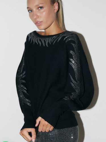 Sweater Importado Amplio Bremer Brillo Manga Murciélago