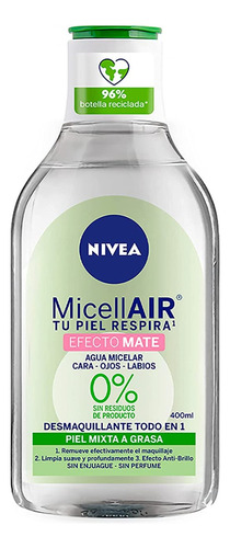 Nivea Agua Micelar Desmaquillante Todo En Uno Efecto Mate