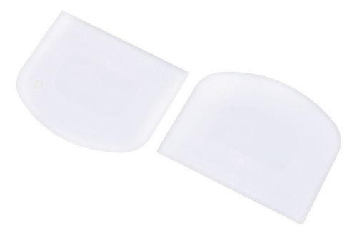 2 Raspa D Plástico Espatula Pastel Panaderia 12x9.5cm Blanco
