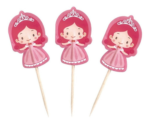 Pinche Adorno Cupcake Copetin Princesa X 20 Uni Cotillon