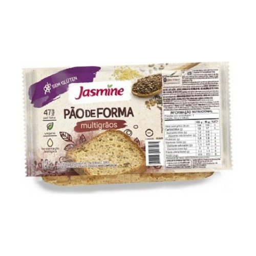 Pão Multigrãos Sem Glúten 350g Jasmine Kit 3 Unidades