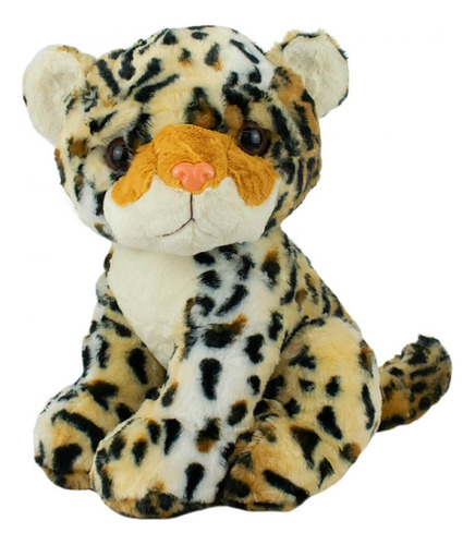 Leopardo Sentado 26cm Pelúcia